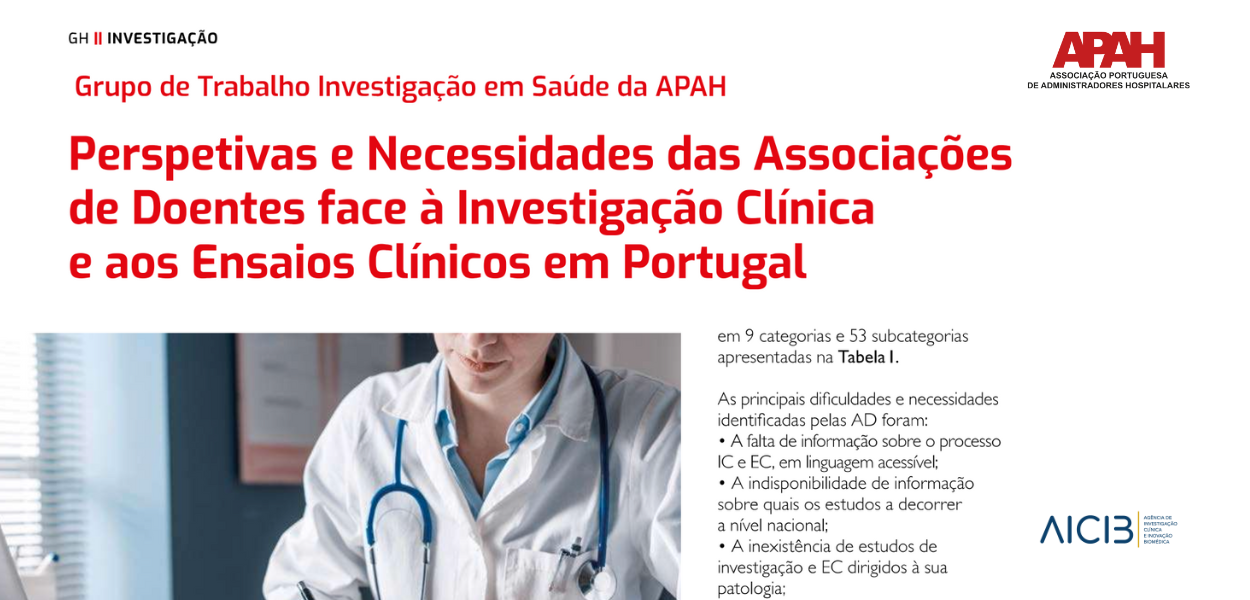 APAH publica artigo da AICIB sobre as Perspetivas e Necessidades das Associações de Doentes na ID&IC em Portugal