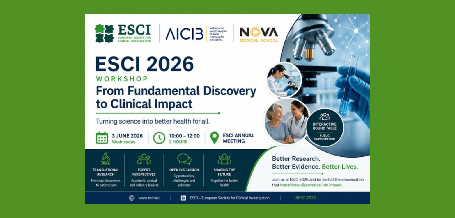AICIB e ESCI organizam Workshop: “From Fundamental Discovery to Clinical Impact”