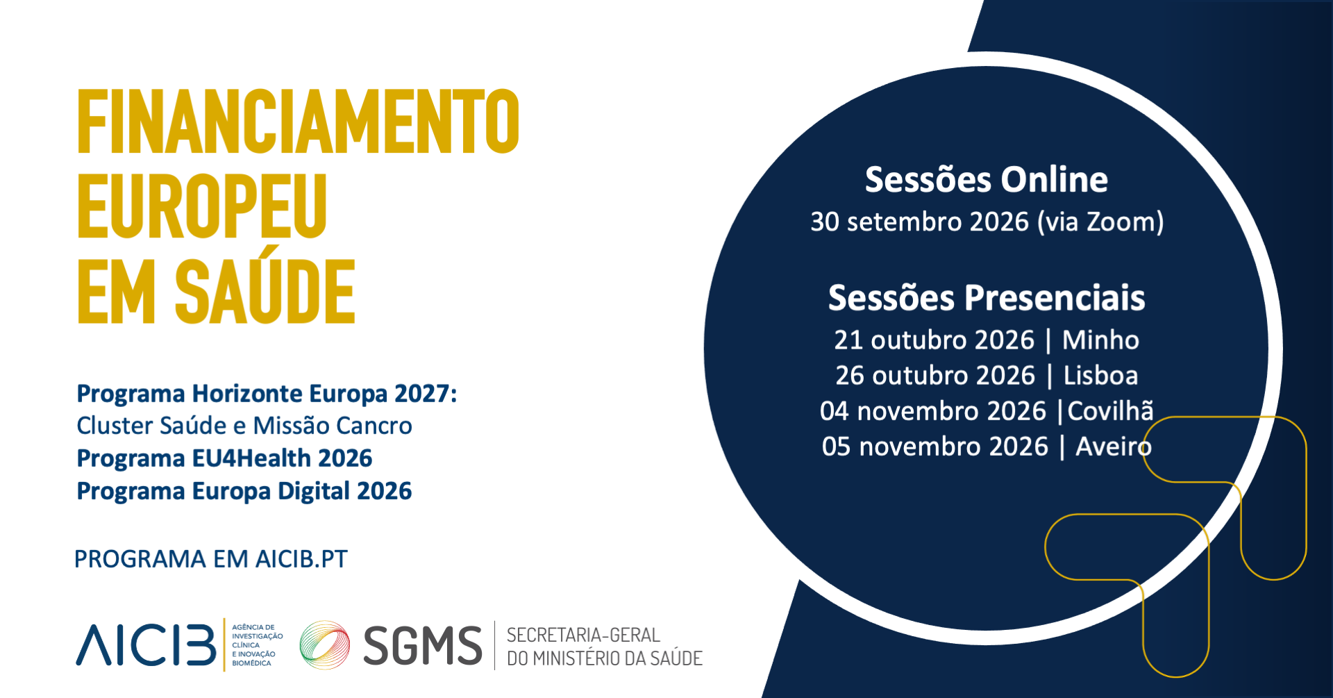 Sessões Informativas sobre Financiamento Europeu em Saúde 2026/2027